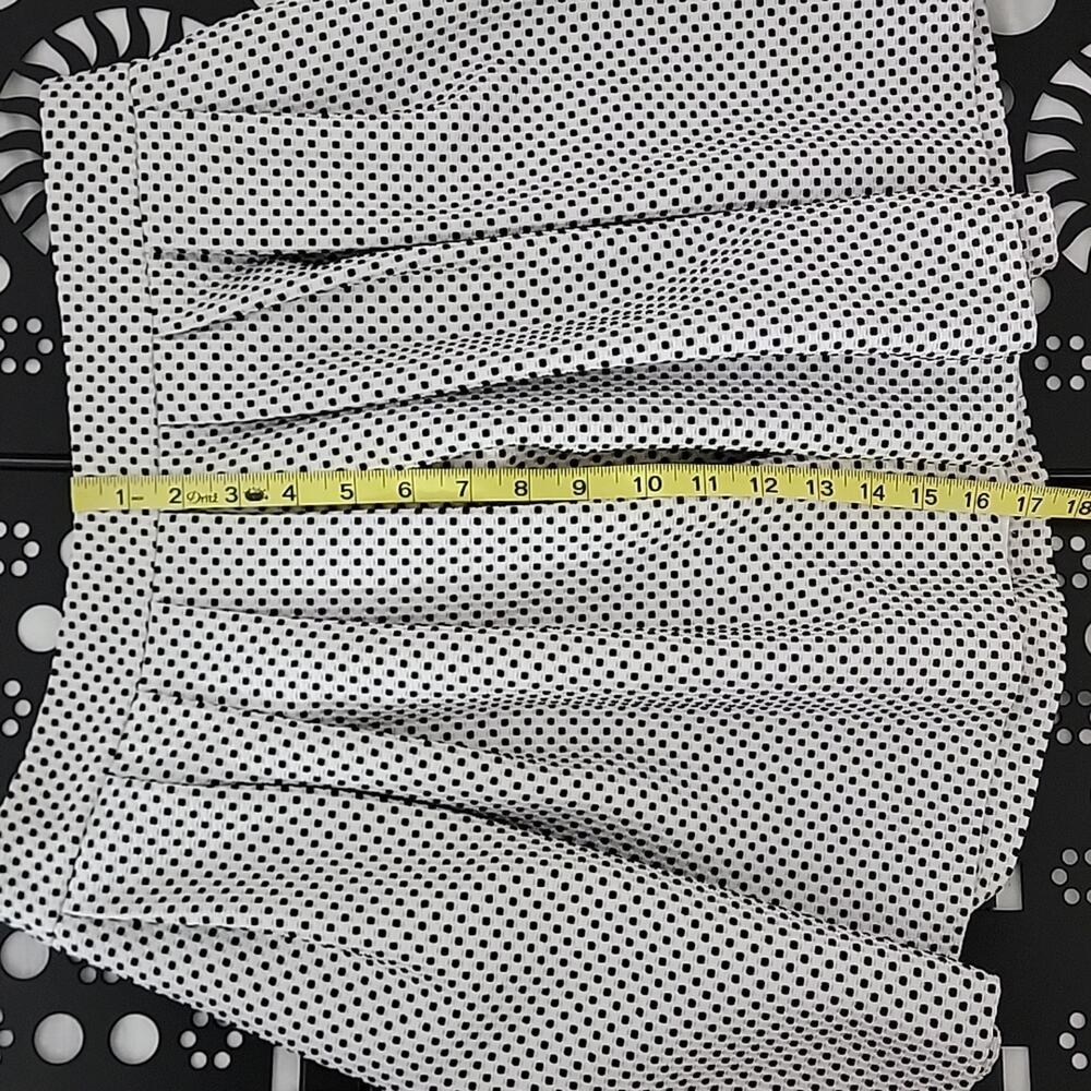 Rachel Zoe Black and White Dots‎ Pleated Mini Skirt with Pockets 8 - Picture 12 of 15